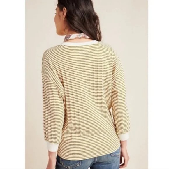 Anthropologie Striped V-Neck Shirt Women’s large - Picture 8 of 8